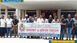 সাংবাদিকের উপর হামলায় অভিযুক্তদের গ্রেফতার দাবিতে মানববন্ধন