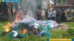 কালীগঞ্জে অবৈধ কারেন্ট জাল আটক এবং পুড়িয়ে ধ্বংস