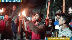 ভারতের সাথে কূটনীতিক সম্পর্ক বিচ্ছিন্নের দাবিতে নেছারাবাদে মশাল মিছিল