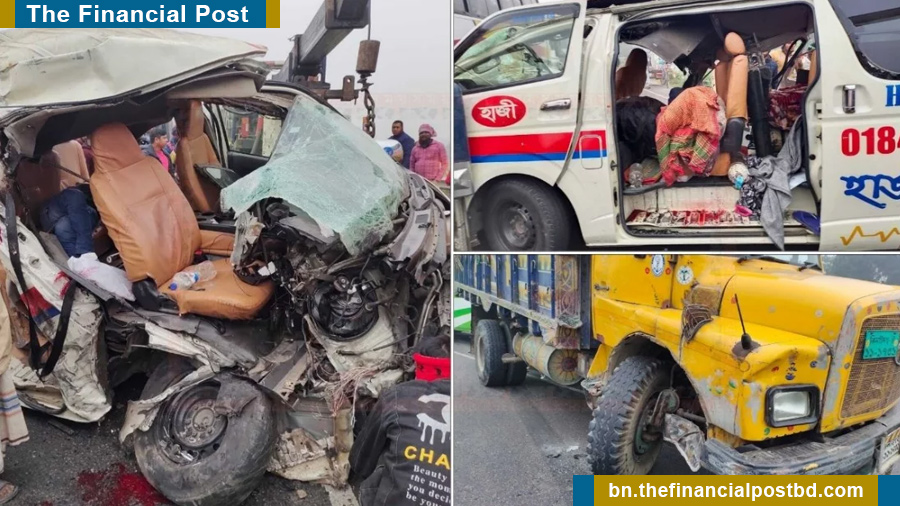 ভাঙ্গায় ট্রাক–অ্যাম্বুলেন্সের মুখোমুখি সংঘর্ষে নিহত ৩