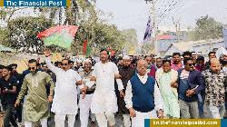 রাণীনগরে ধানের শীষের পক্ষে বিশাল গণমিছিল